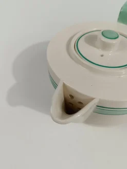 Italienisches Art Deco Teeservice aus Weißer & Tiffany Grüner Majolika von Richard Ginori, 1930er, 10 . Set