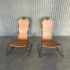 Italienische Sattelgenähte Schaukelstühle, 2er Set