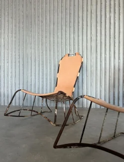 Italienische Sattelgenähte Schaukelstühle, 2er Set