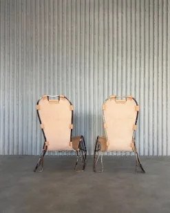 Italienische Sattelgenähte Schaukelstühle, 2er Set
