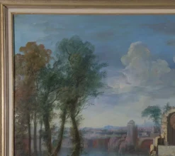 Italienisches Capriccio Landschaftsgemälde von Maria Luigia Raggi, 18. Jh