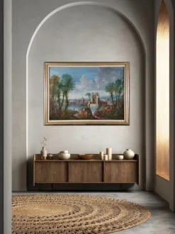 Italienisches Capriccio Landschaftsgemälde von Maria Luigia Raggi, 18. Jh