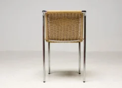 Italienische S5 Esszimmerstühle aus Chrom & Seil von Gabriele Mucchi, 1980, 4er Set