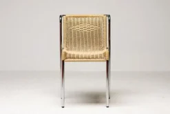 Italienische S5 Esszimmerstühle aus Chrom & Seil von Gabriele Mucchi, 1980, 4er Set