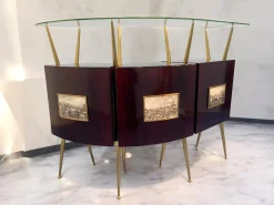 Italienisches Mid-Century Cocktail Bar Set mit Schrank von Gio Ponti, 1956, 4 . Set