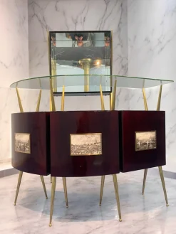 Italienisches Mid-Century Cocktail Bar Set mit Schrank von Gio Ponti, 1956, 4 . Set