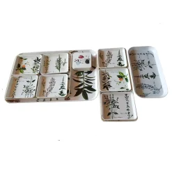 Italienisches Mid-Century Melamin Tablett Set von Mebel, 17