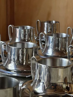 Italienisches Mid-Century Modern Stella 18/10 Espresso Service aus Edelstahl, 1970, 26 . Set