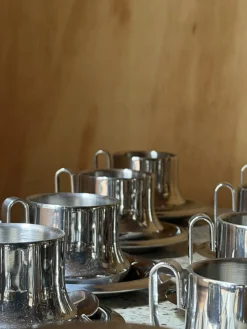 Italienisches Mid-Century Modern Stella 18/10 Espresso Service aus Edelstahl, 1970, 26 . Set