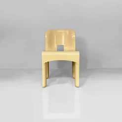 Italienische Space Age Stühle in Creme von Joe Colombo für Kartell, 1970er, 2er Set