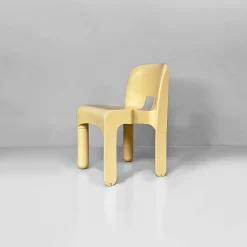 Italienische Space Age Stühle in Creme von Joe Colombo für Kartell, 1970er, 2er Set