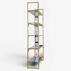 Italienisches Regal aus Kunstbambus & Messing, 1970er