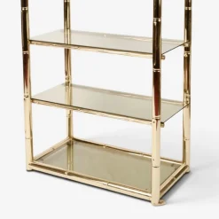 Italienisches Regal aus Kunstbambus & Messing, 1970er