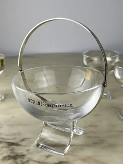 Italienisches Siebenteiliges Set aus Kristallglas & Silber 800 von Taddei Sestini für Kristall Krisla, 1970, 7 . Set