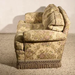 Italienisches 2-Sitzer Damast Sofa, 1980er