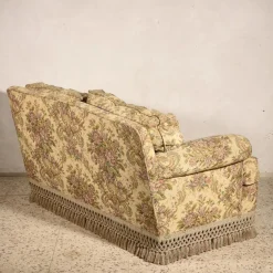 Italienisches 2-Sitzer Damast Sofa, 1980er