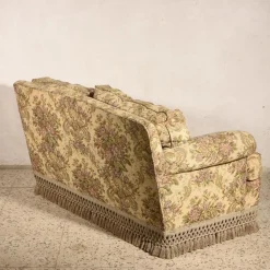 Italienisches 2-Sitzer Damast Sofa, 1980er