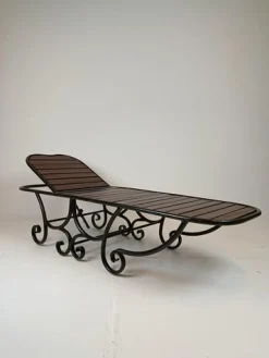 Italienisches Tagesbett aus braunem Holz