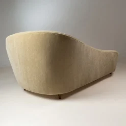Italienisches Tagesbett aus Holz & Mohair Samt von Pierre Frey, 1950er