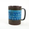 Italienische Trifoglio Keramiktasse in Blau von Aldo Londi für Bitossi, 1960er