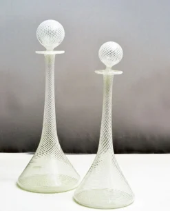 Italienische Vasen aus mundgeblasenem Glas von Aureliano Toso für Aureliano Toso, 1950er, 2er Set