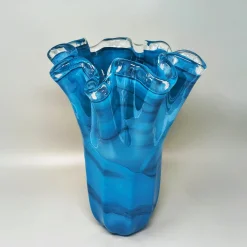 Italienische Vintage Fazzoletto Vase aus Muranoglas von Dogi, 1970er