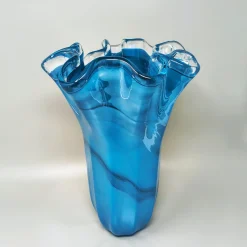 Italienische Vintage Fazzoletto Vase aus Muranoglas von Dogi, 1970er