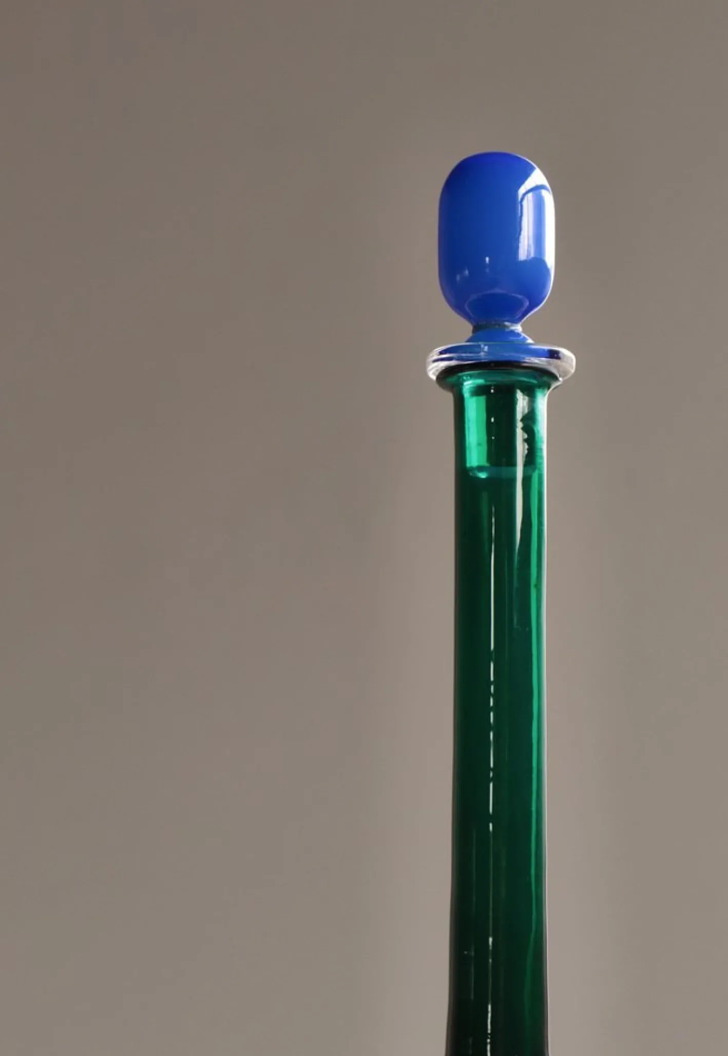 Italienische Vintage Flasche aus Kunstglas von Gio Ponti für Venini, 1950er