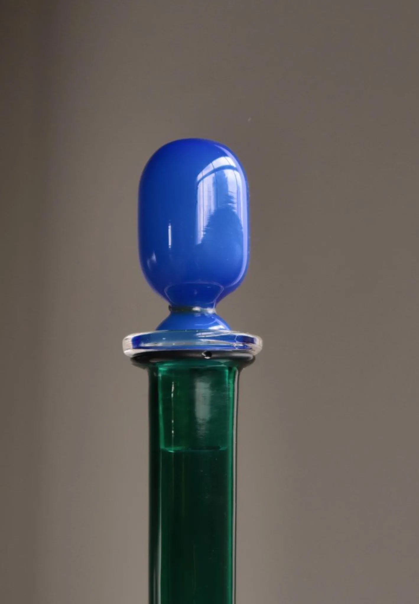 Italienische Vintage Flasche aus Kunstglas von Gio Ponti für Venini, 1950er