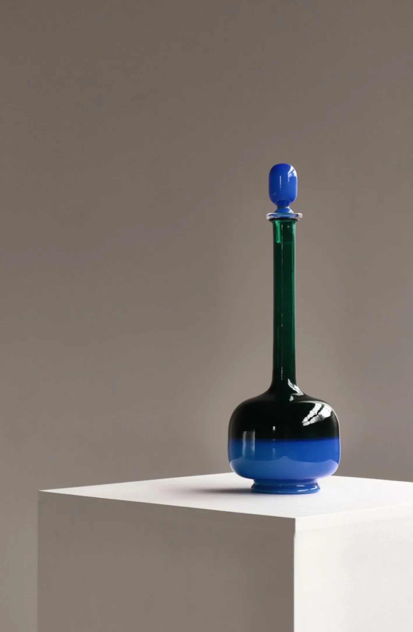 Italienische Vintage Flasche aus Kunstglas von Gio Ponti für Venini, 1950er