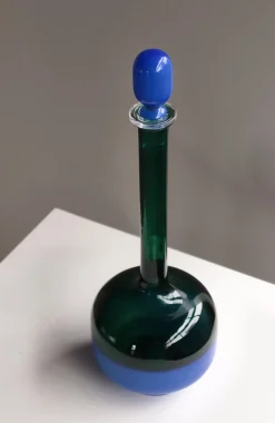 Italienische Vintage Flasche aus Kunstglas von Gio Ponti für Venini, 1950er