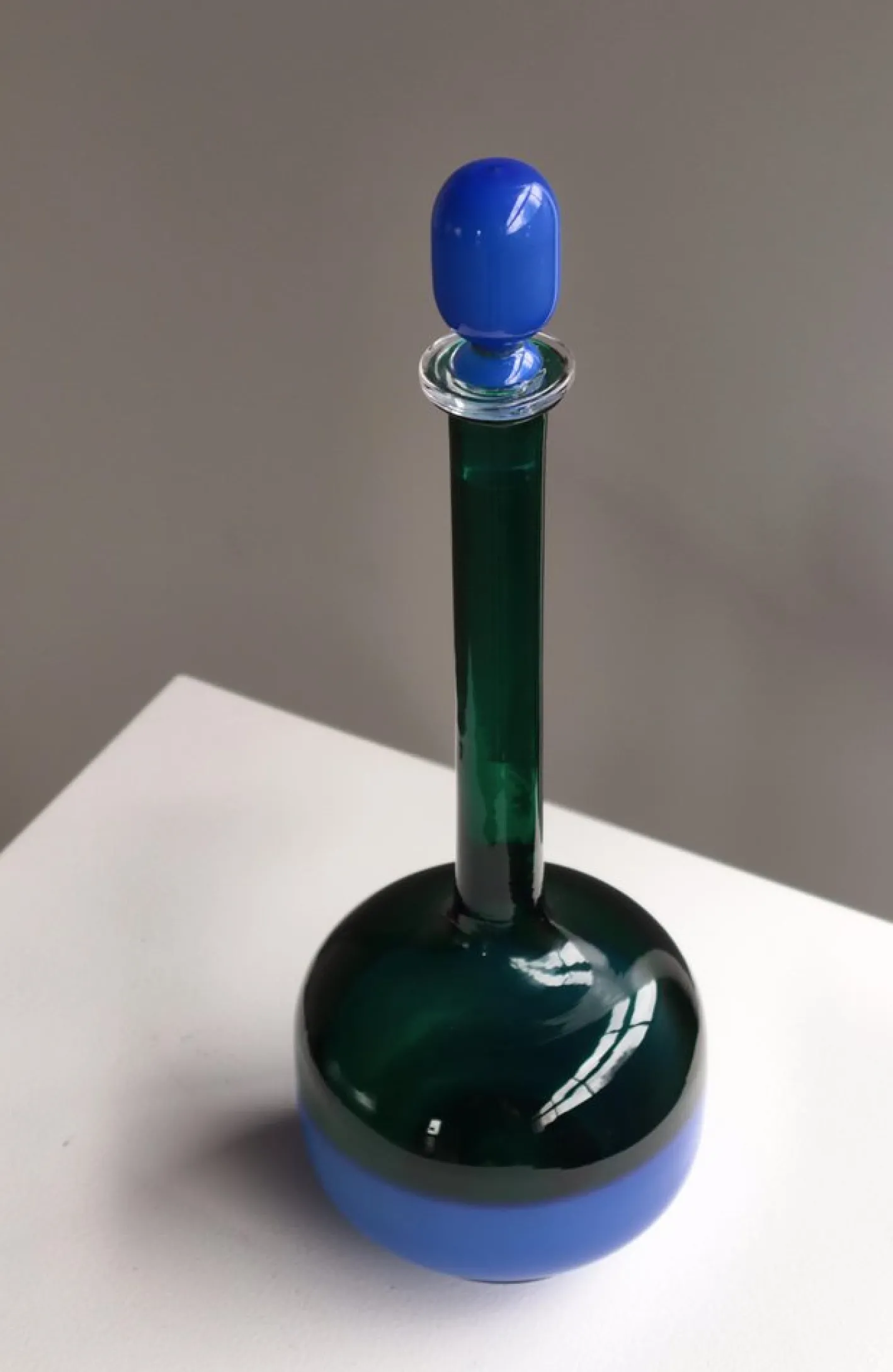 Italienische Vintage Flasche aus Kunstglas von Gio Ponti für Venini, 1950er