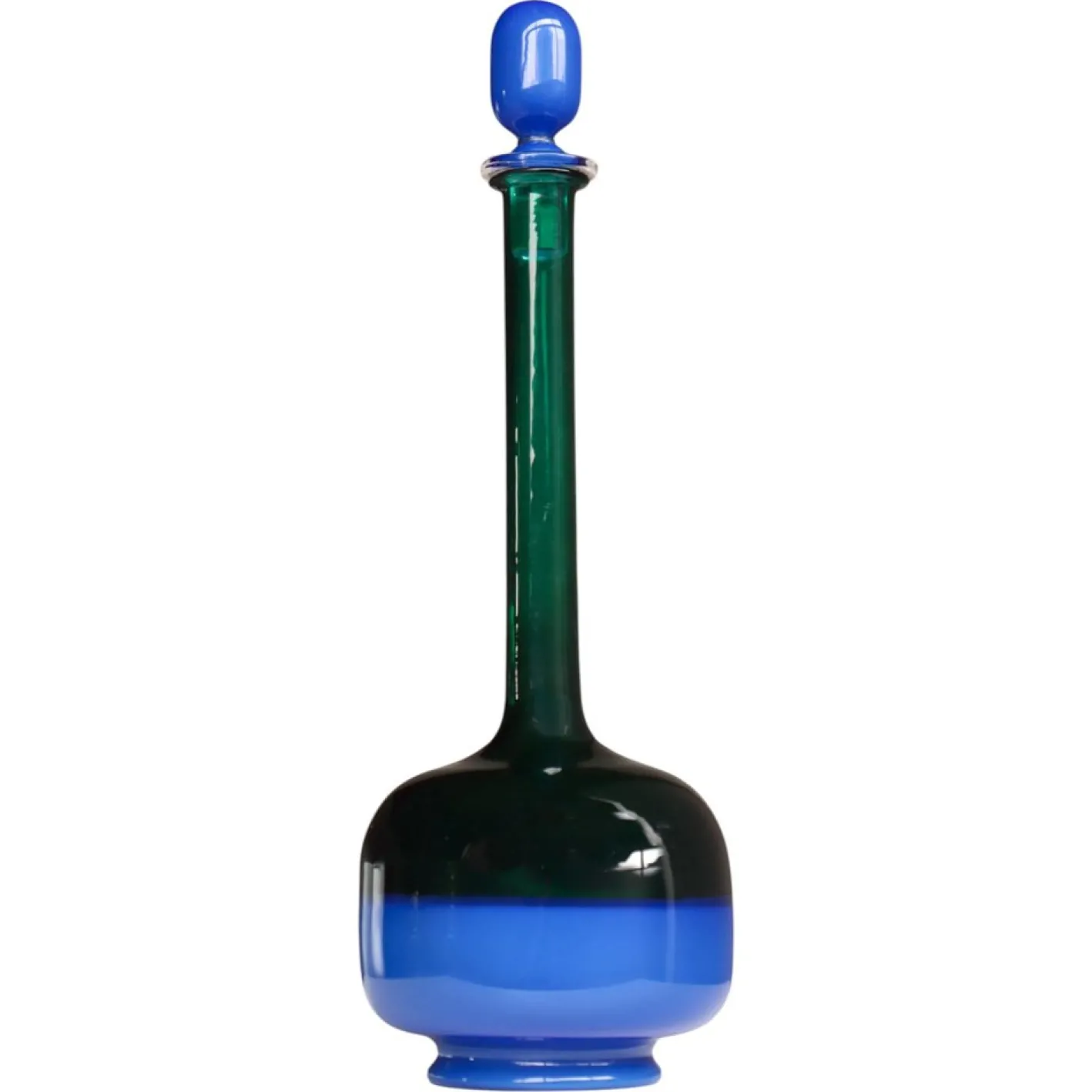 Italienische Vintage Flasche aus Kunstglas von Gio Ponti für Venini, 1950er