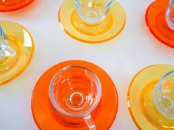 Italienische Vintage Glastassen von Fratelli Guzzini, 1970er, 6er Set