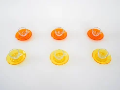 Italienische Vintage Glastassen von Fratelli Guzzini, 1970er, 6er Set