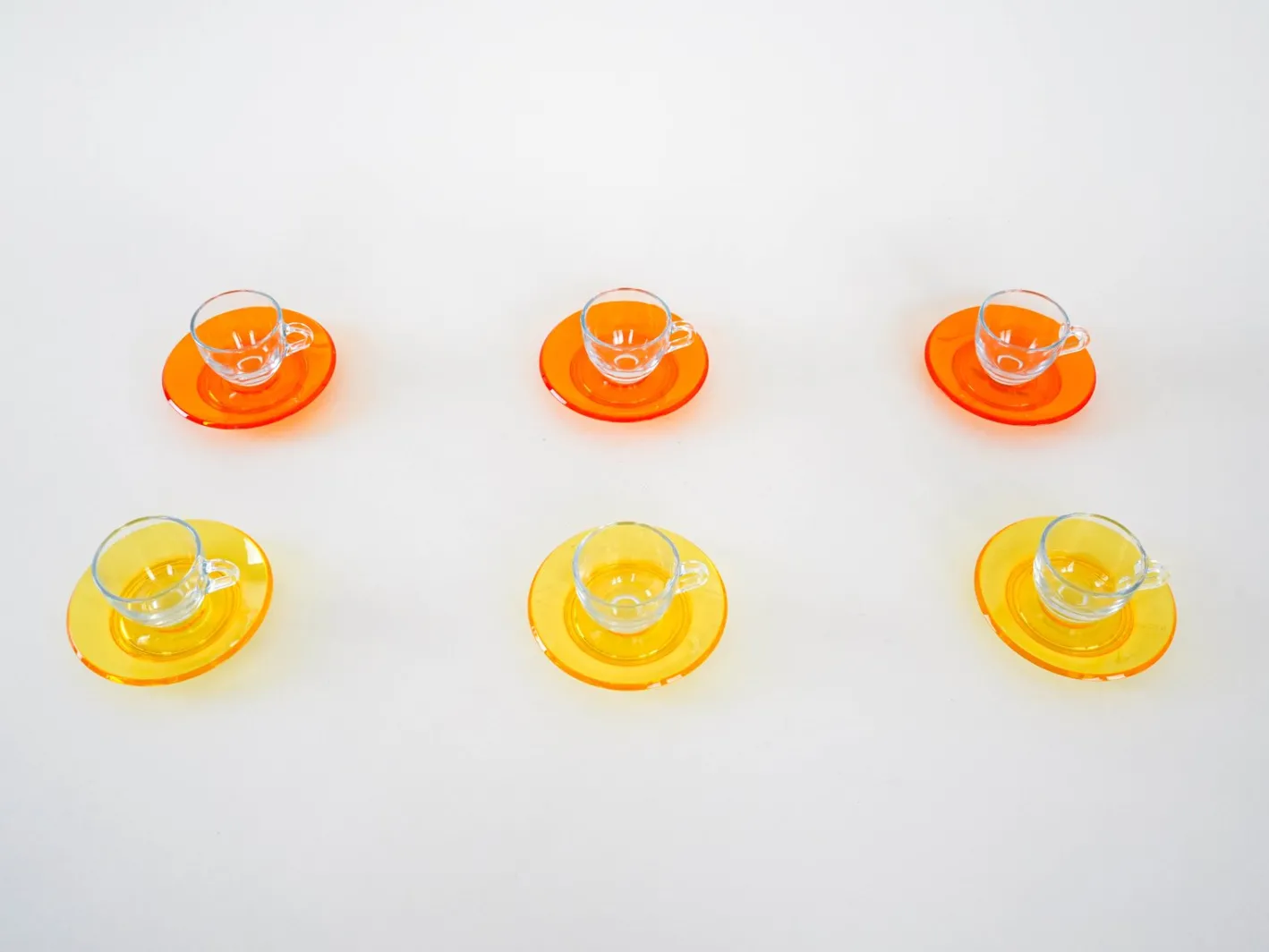 Italienische Vintage Glastassen von Fratelli Guzzini, 1970er, 6er Set