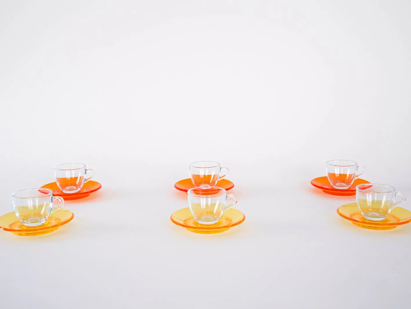Italienische Vintage Glastassen von Fratelli Guzzini, 1970er, 6er Set