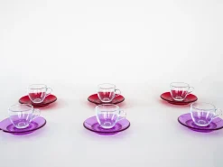 Italienische Vintage Glastassen von Fratelli Guzzini, 1970er, 6er Set