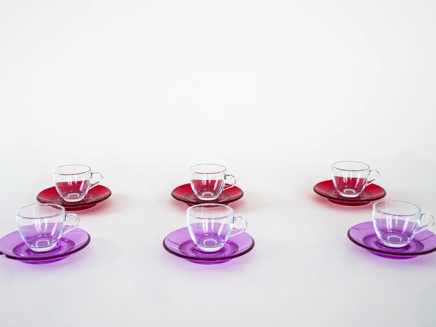 Italienische Vintage Glastassen von Fratelli Guzzini, 1970er, 6er Set
