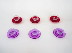 Italienische Vintage Glastassen von Fratelli Guzzini, 1970er, 6er Set