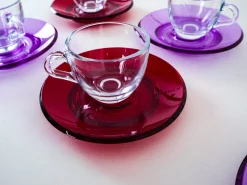 Italienische Vintage Glastassen von Fratelli Guzzini, 1970er, 6er Set