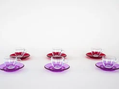 Italienische Vintage Glastassen von Fratelli Guzzini, 1970er, 6er Set