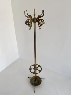 Italienische Vintage Messing Garderobe mit Schirmständer, 1960er