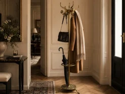 Italienische Vintage Messing Garderobe mit Schirmständer, 1960er