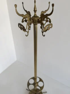 Italienische Vintage Messing Garderobe mit Schirmständer, 1960er