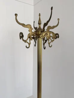 Italienische Vintage Messing Garderobe mit Schirmständer, 1960er