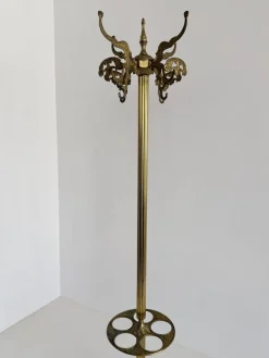 Italienische Vintage Messing Garderobe mit Schirmständer, 1960er