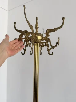 Italienische Vintage Messing Garderobe mit Schirmständer, 1960er