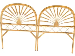 Italienische Vintage Rattan Kopfteile, 1960er, 2er Set