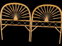Italienische Vintage Rattan Kopfteile, 1960er, 2er Set